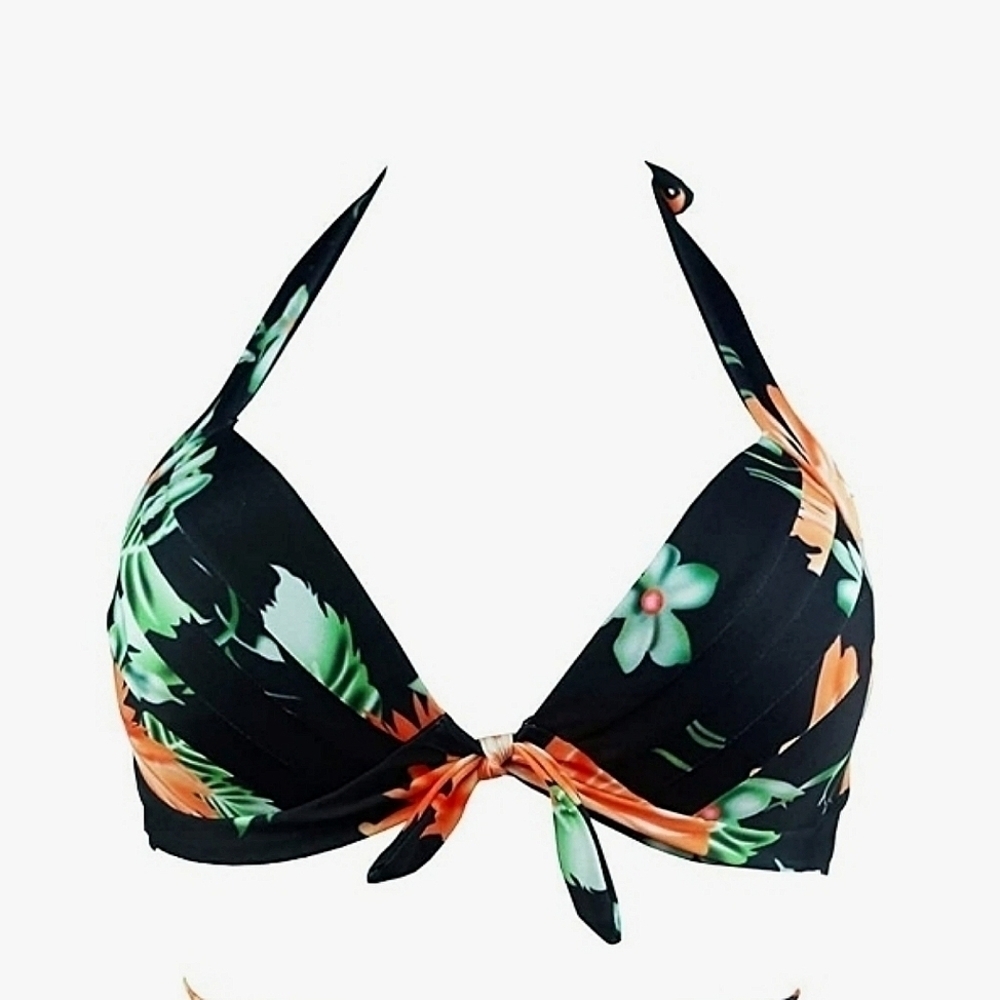 COCOSHIP Retro 50's Floral Halter Bikini Top